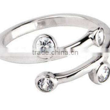 Professional body piercing jewelry 316L stainless steel Cubic Zirconia SPIRAL Fancy Toe Ring