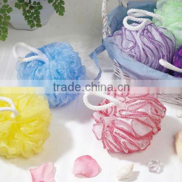 Colorful shower puff mesh sponge