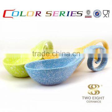 Korean yellow decorative ceramic porcelain spoon bowls