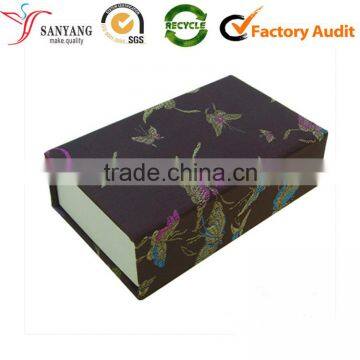 Elegant lovely butter fly pattern fabric cardboard gift packaging box