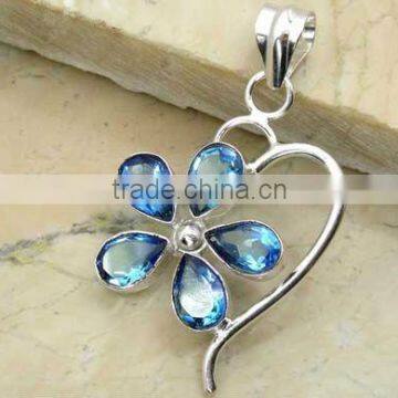 FASHION JEWELRY,925 sterling silver Blue Topaz pandents wholesale