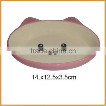 lovely cat shape ceramic pet bowls feeders wholesale