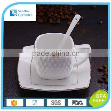 Hot selling wholesale fine square espresso cups saucers