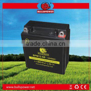 12N5-BS motorcycle battery 12v lead acid battery dry battery for motorcycle BPM12-5