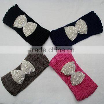 Fashion ear warmer bow headbands winter crochet knit headwrap