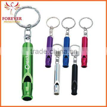 Promos Gifts Hot Selling Cheap Metal Whistle Keychain With Split Ring