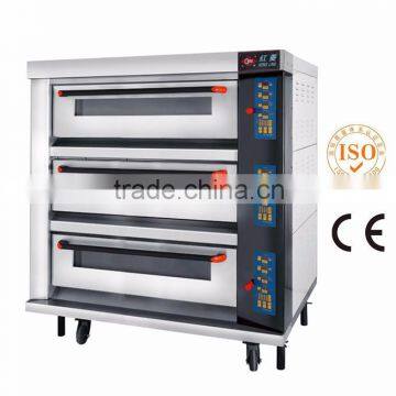 High quality 3 deck electric heating wire steam oven deck baking oven