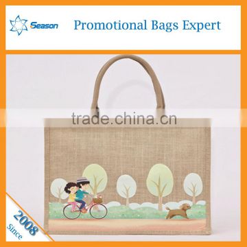 Promotion low price of jute beach bag Shopping packing burlap bags wholesale