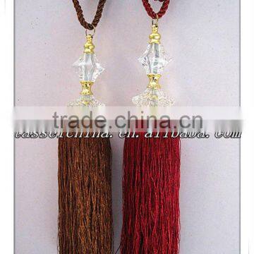 Double crystal bead curtain tiebacks tassels for curtain window furnishing