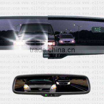 High resolution automobile interior rearview parking sensor mirror