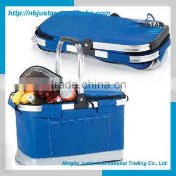 Polyester Folding 4 People Using Empty Cooler Insulated Basket for Picnic