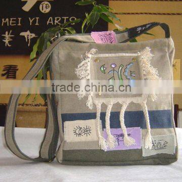 MEIYI-new style hand printing canvas messenger bag fashion 195-grey