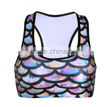 2016 Polyester yoga ladies top sports wear plus size stylish sexy bra with texting fabric