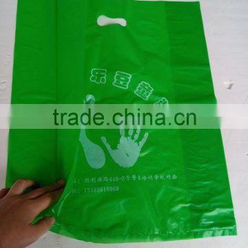 Plastic Colorful Transculent HDPE Die Cut Shopping Bag With Side Gusset