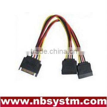 SATA 15pin male to 2 female data cable