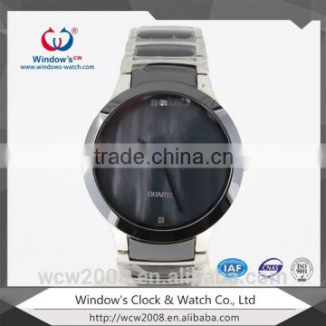 tungsten steel and black ceramic watch sapphire glass watch