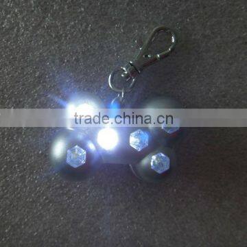 six rhinestones led bone shaped with flashing light pet tag pet safety light