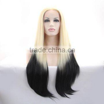 Long Straight Heat Resistant Synthetic Ombre Wig Lace Front Cheap Ombre Wig For White Women                        
                                                Quality Choice