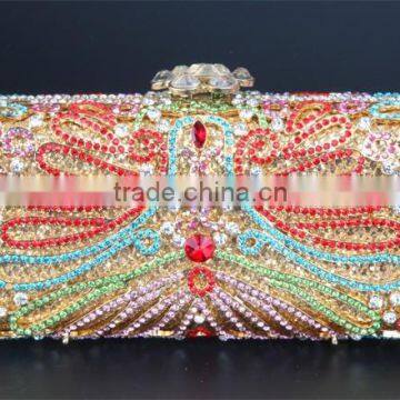 Handmade box bag wedding purse for women crystal clutch bag