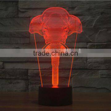 3D Optical Night Light Elephant 7 RGB Light Colors 10 LEDs AA Battery or DC 5V Mixed Lot photo-2