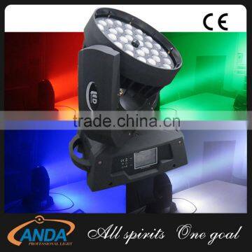 Touch screen 36X10W RGBW 4IN1 LED zoom moving head wash stage light