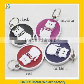 personlized metal dog tag for cats with crystal