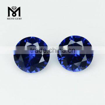 Wholesale Good Quality Round Brilliant Cut Deep Blue Nano Gemstone