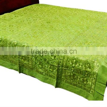 Wholesale Indian Bedspread beautiful decorative embroidery with REAL MIRROR WORK