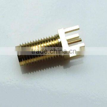female bulkhead SMA connector long threads straight to pcb mounting