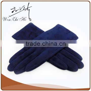 2016 Lady Cool Fashion Style Dark Blue Suede Gloves