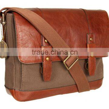 2013 best canvas messenger bag with leather trim