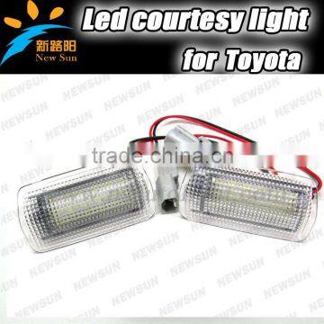 2Pcs WHITE LED Door Courtesy Light Lamp/LED Courtesy Side Door Light for Camry for Alphard for Vellfire for Estima for Mark X