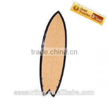 2014 hot selling RETRO fish tail wood venner balck rail sup paddle boards