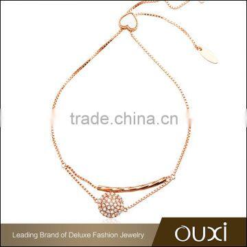 OUXI simple style 2015 fashion zircon charm bracelet jewelry 30349