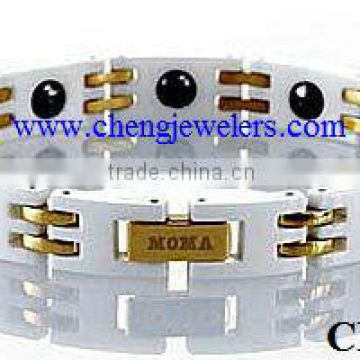 white ceramic bracelet tungsten bio bracelet/ceramic bracelets men