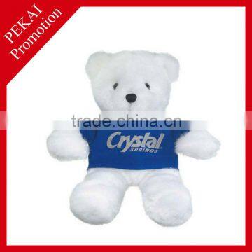 Plush white bear toy with t-shirt