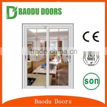 Residential luxury double door design aluminum alloy glass door for balcony use