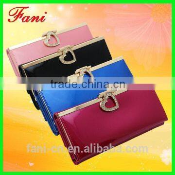 Luxury style cute rhinestone clutch leather travel wallet and purse for women with elegant apperance