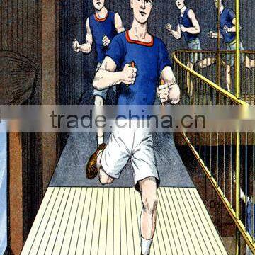 Indoor Track Runners 12x18 Giclee on canvas