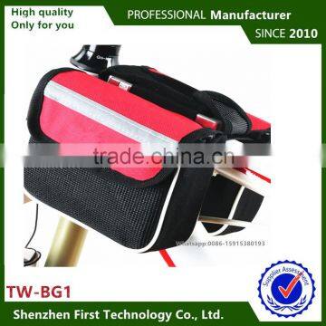 outdoor products waterproof bike bag top tube with USB phone charge cable