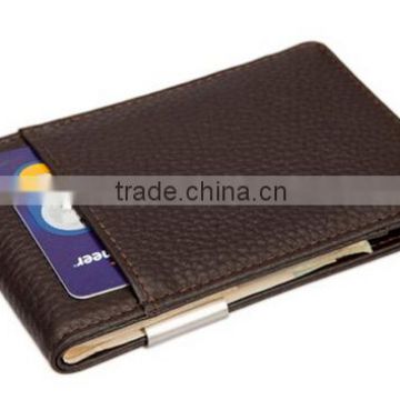 Portable wallet custom logo men's leather slim card holder rfid