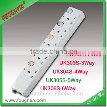 UK type 4 way extension cord socket with switch uk extension socket