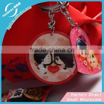 Fashion new hot selling make round acrylic keychains