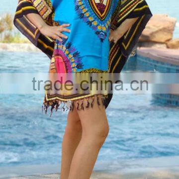 Vintage Retro HIPPIE BOHO GYPSY ART Music Festival African Dashiki Fringe Shirt Shirts photo-2