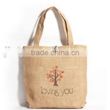 Fashion handle handbag jute shopping bag