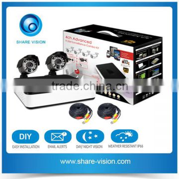 CCTV Manufacturer! Full D1 4CH DVR Outdoor 700TVL/800TVL Security Camera System