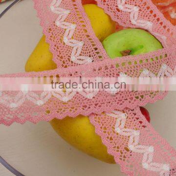 China Factory Pink-white Hot Selling Guipure Lace/white Lace Trimming C500402
