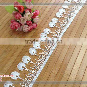 the high quality white color dress and bag lace trim