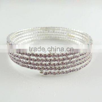 New Rhinestone WRAPAROUND COIL BRACELET WEDDING PROM STRIPPER B32089