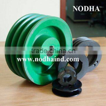 Custom made paint V pulley, agricultural pilot bore pulley, cast iron pulley